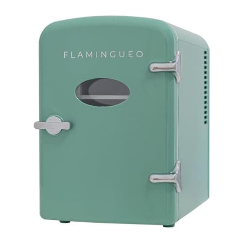 Flamingueo Mini Frigo - Petit Frigo 4L, Frigo 12V/220V, Fonction Chaud et Froid — Vert
