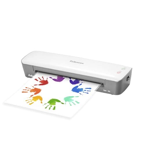 Fellowes Plastifieuse Ion A4 10 Feuilles 80-125 Microns 30 cm/min 4 Min Chauffe Arrêt Auto Mode Veille Maison Bureau Loi