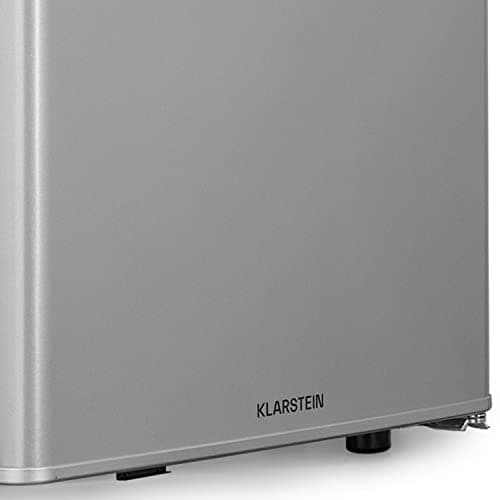 KLARSTEIN Petit Frigo de Chambre Silencieux 5-15°C pour Cosmétique et Boissons, Étagères Réglables, Camping — Argent