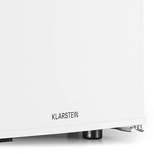 KLARSTEIN Petit Frigo de Chambre Silencieux 5-15°C pour Cosmétique et Boissons, Étagères Réglables, Camping — Blanc