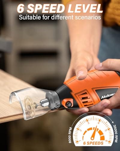 Outils Rotatifs Multifonction 200W, kit outil rotatif pour professionnels, 135 accessoires inclus, 6 vitesses réglables,
