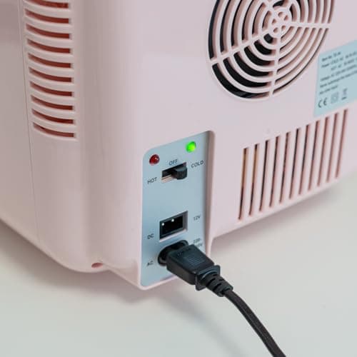 Flamingueo Mini Frigo 10L - Petit Frigo avec Miroir et LED, 12V/220V, Frigo de Chambre Fonction Chaud et Froid