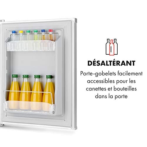 KLARSTEIN Petit Frigo de Chambre Silencieux 5-15°C pour Cosmétique et Boissons, Étagères Réglables, Camping