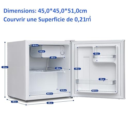 Mini Réfrigérateur Smad 48L Blanc pour Bureau Hôtel Salon avec Porte Réversible