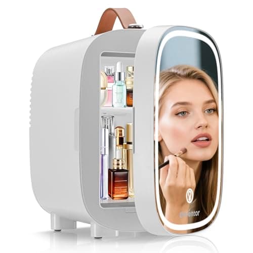 Enventor Mini Frigo 4L/6 canettes pour chambres cosmétiques chauffant et rafraîchissant chaud et froid LED miniature