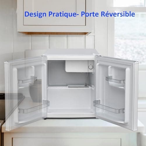 Mini Réfrigérateur Smad 48L Blanc pour Bureau Hôtel Salon avec Porte Réversible