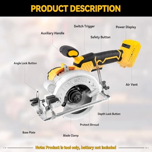 Scie circulaire Dewalt 18 V professionnelle pour travaux professionnels 0-45° 6200 tr/min 12,7 cm 3 lames