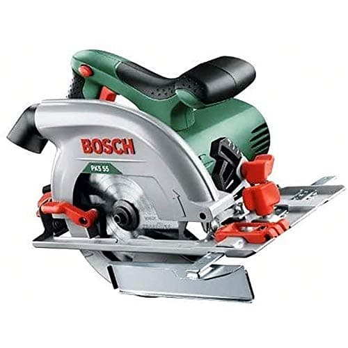 Scie circulaire Bosch vert - Puissance 1200W - lame bois - butée Parallèle - 25,4 cm — PKS 55