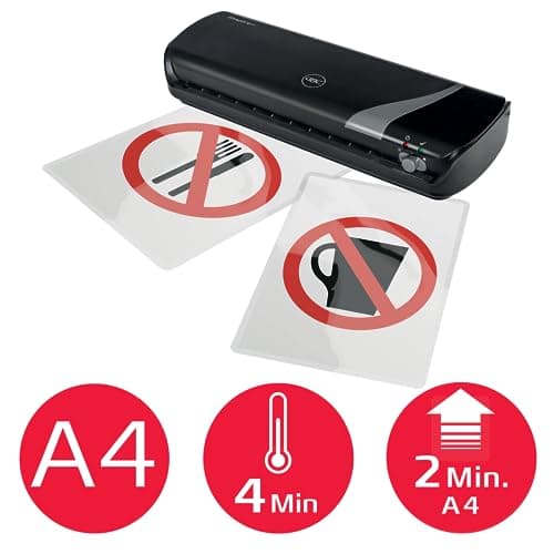 GBC Inspire+ - Plastification 4-en-1 avec Plastifieuse A4, Massicot, Arrondisseur d'Angle, Pochettes A4 Noir 4410036