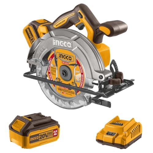 Scie circulaire sans fil INGCO 20V pour bois, plastique et métal mince - 165 mm de diamètre et 5200 tr/min CS LI16521