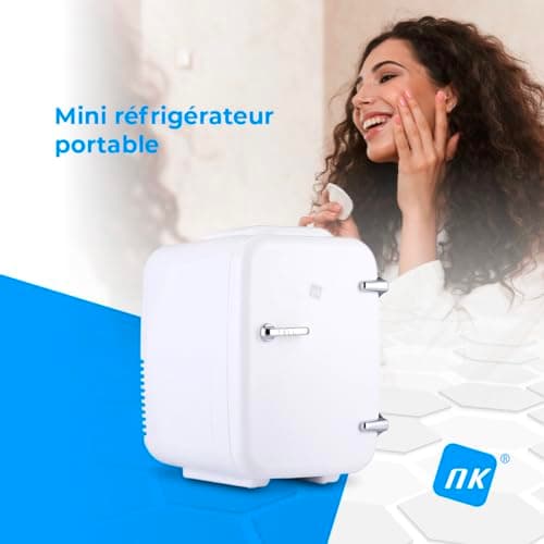 NK Mini réfrigérateur portable 4 litres, fonctionnement 12 V-220 V, pour cosmétiques et rafraîchissements