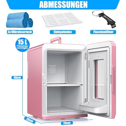 KESSER® Mini réfrigérateur 2 en 1 pour Voyageurs | Glacière portable | Capacité de 15 litres avec Fonction de Chauffage