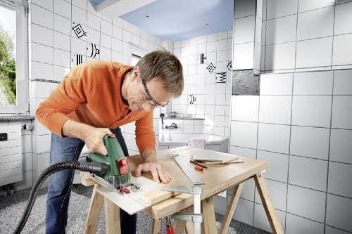 Bosch Mini scie circulaire manuelle universelle PKS 16 35,6 cm, coffret et 3 lames, pour bricoleurs, idéal pour le trava
