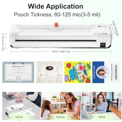 Plastifieuse A3 avec massicot intégré et 30 pochettes, machine à plastifier thermique et froid avec arrondisseur d'angle