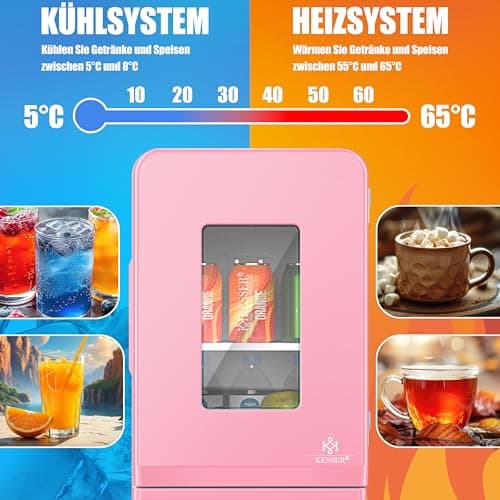 KESSER® Mini réfrigérateur 2 en 1 pour Voyageurs | Glacière portable | Capacité de 15 litres avec Fonction de Chauffage