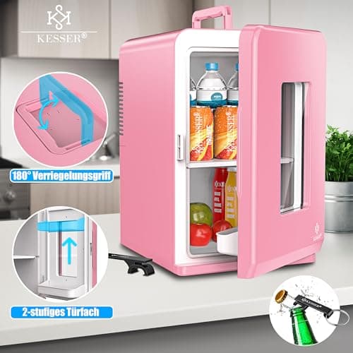 KESSER® Mini réfrigérateur 2 en 1 pour Voyageurs | Glacière portable | Capacité de 15 litres avec Fonction de Chauffage