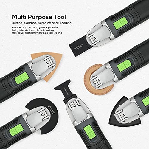 GALAX PRO Outils oscillants 6 vitesses variables 15000-22000RPM multifonctionnuel 39 pièces accessoires lame multifoncti