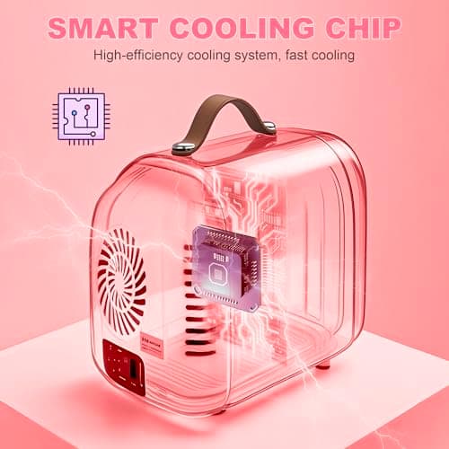 Enventor Mini Frigo 4L/6 canettes pour chambres cosmétiques chauffant et rafraîchissant chaud et froid LED miniature
