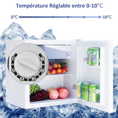 Mini Réfrigérateur Smad 48L Blanc pour Bureau Hôtel Salon avec Porte Réversible
