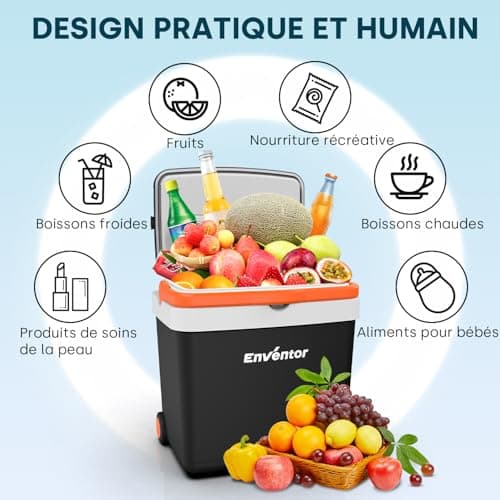 Glacière électrique Enventor 33 Litres Voiture Camping Bateau Mode ECO Réfrigérateur Allégeance Écologique