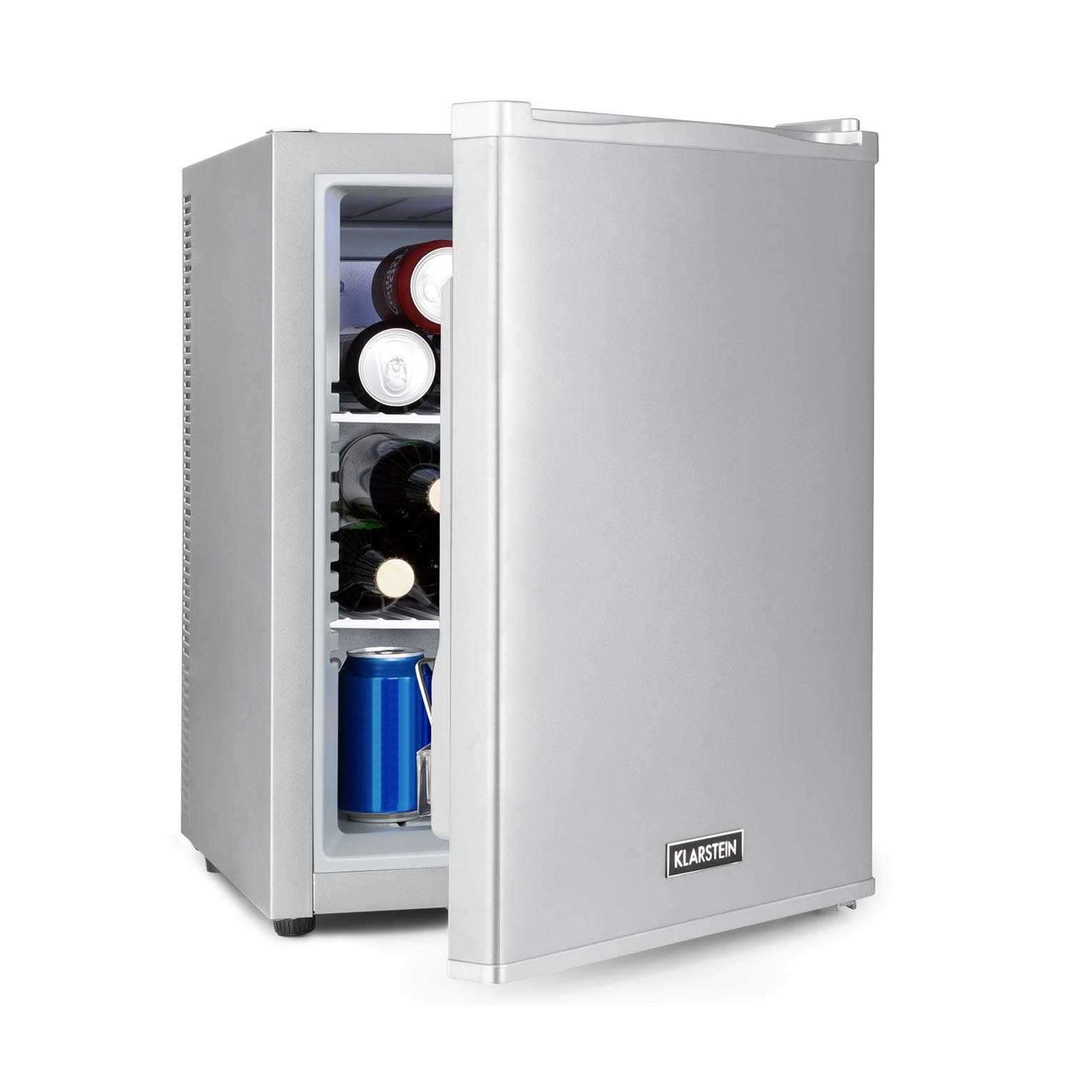 KLARSTEIN Petit Frigo de Chambre Silencieux 5-15°C pour Cosmétique et Boissons, Étagères Réglables, Camping