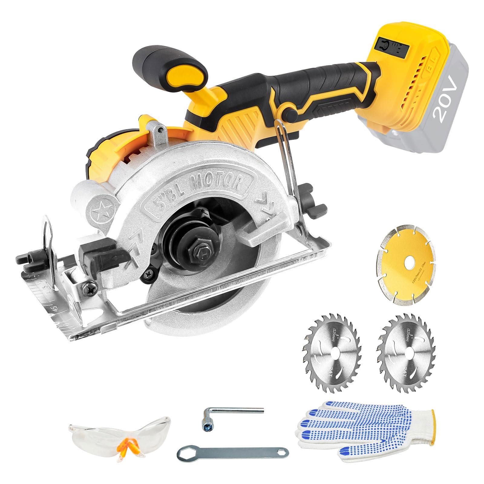 Scie circulaire Dewalt 18 V professionnelle pour travaux professionnels 0-45° 6200 tr/min 12,7 cm 3 lames
