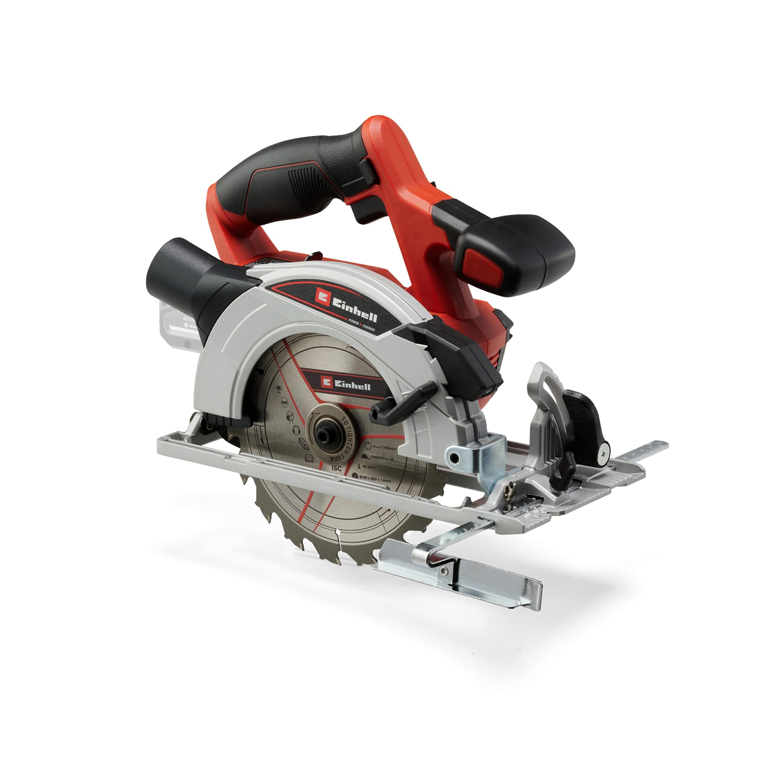 Einhell Scie circulaire sans fil TE-CS 18/165-1 Li Solo Power X-Change pour professionnel - Idéale pour travaux de menui