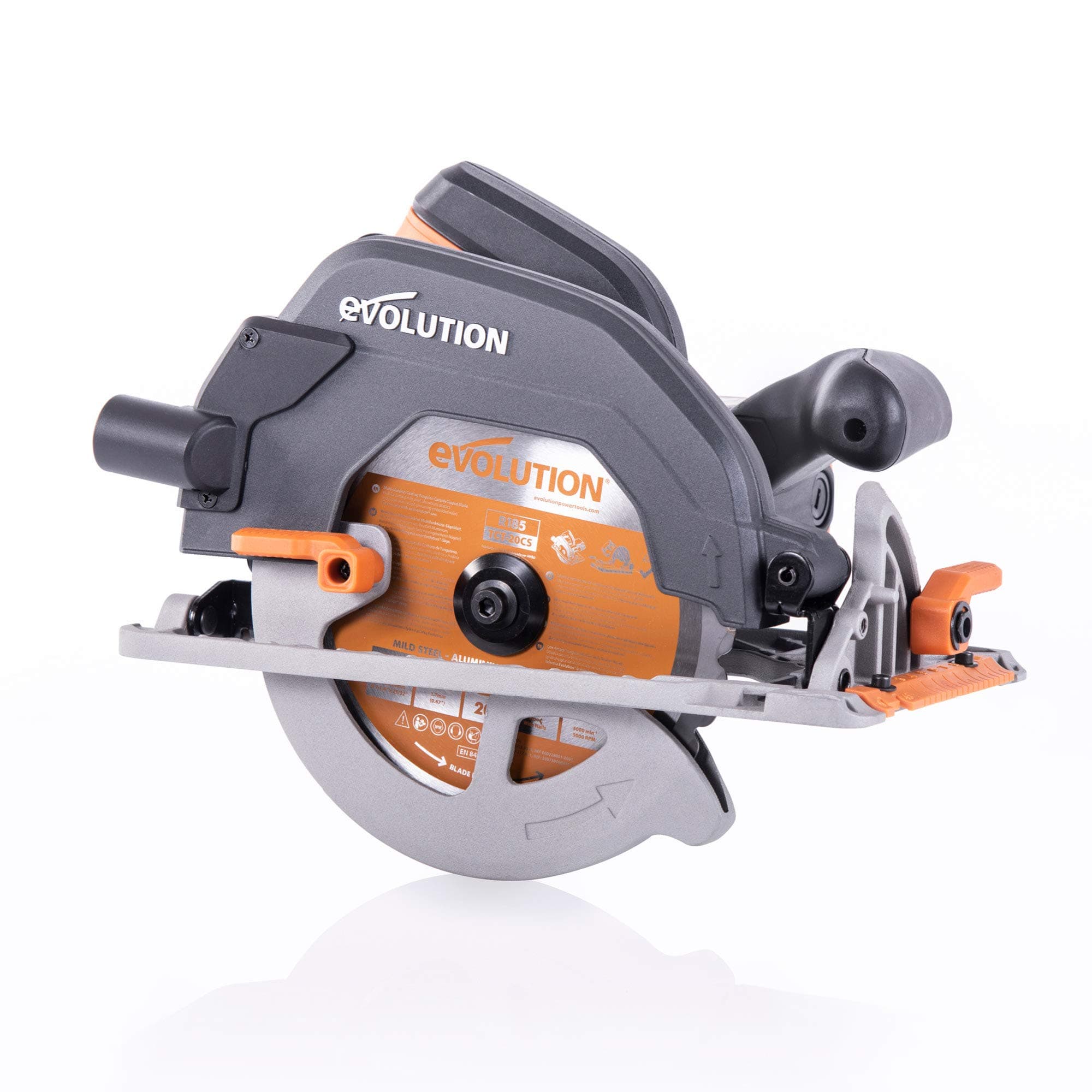Tronçonneuse circulaire Evolution Power Tools - Multi-matériaux - Coupe le bois, le plastique, le métal - Biseau de 0° à