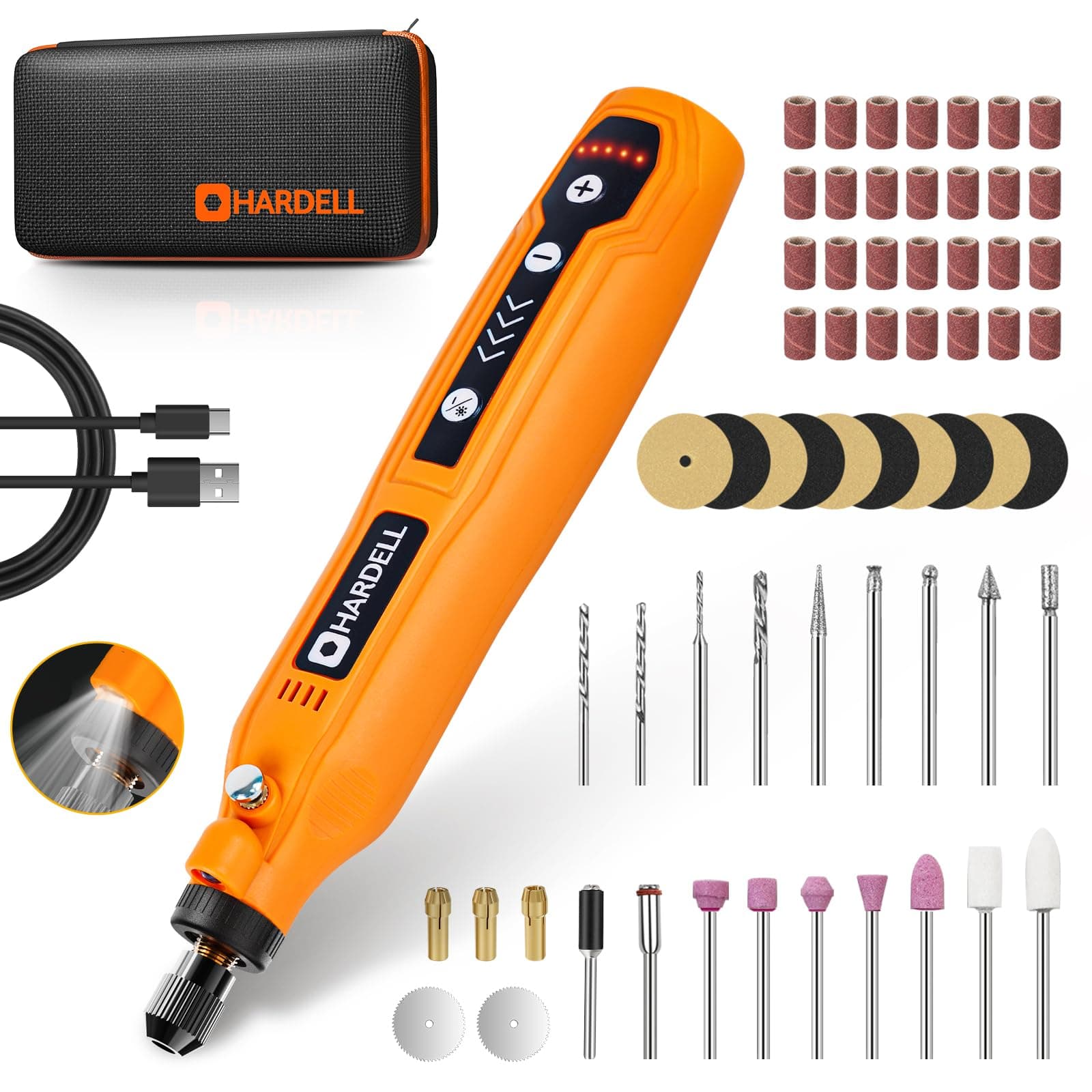 Hardell outil rotatif multifonction sans fil led